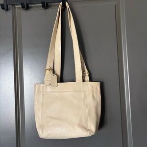 Vintage Coach Elegant Cream Tote Bag